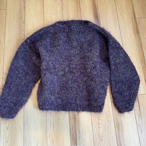 Hand Knit Homemade 100% Wool Sweater - Picture 2 of 8